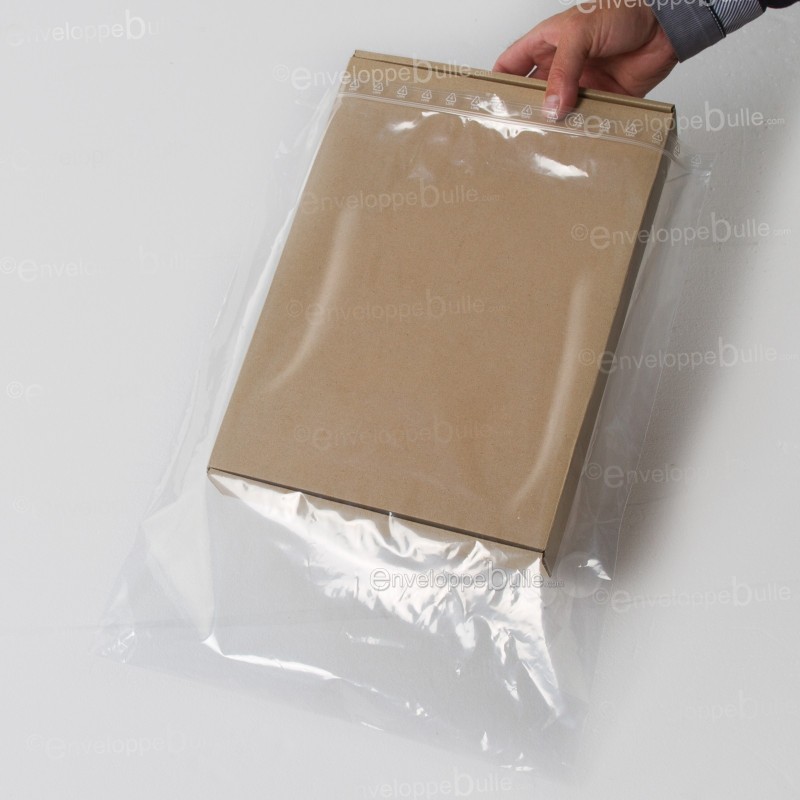 Lot de 100 Sachets plastiques à fermeture ZIP 60x130mm standard 50µ