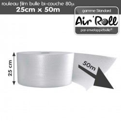 Rouleau de film bulle d'air 25cm x 50m