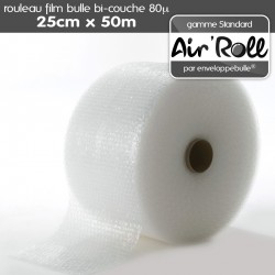 Rouleau de film bulle d'air 25cm x 50m