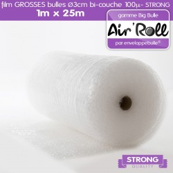 Rouleau de film GROSSES BULLES d'air 1m x 25m