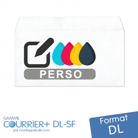 Enveloppes blanches DL sans fenêtre 110x220mm