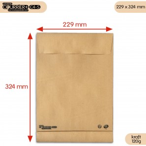 Enveloppes kraft à soufflets C4  - Courrier+ C4-S 