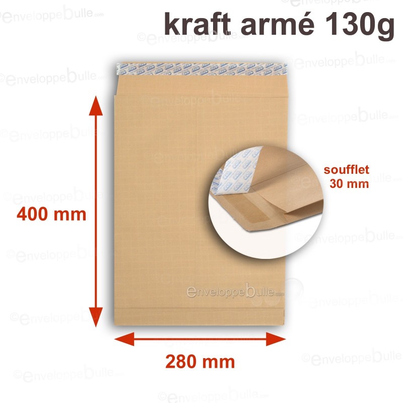 Enveloppes kraft ARME 130g à soufflets E4