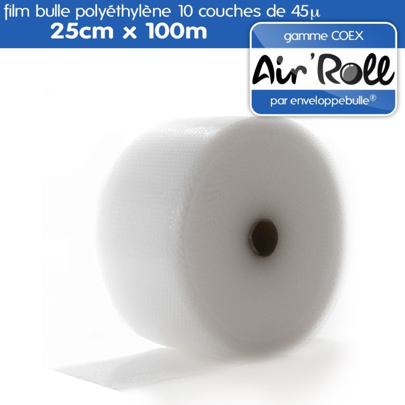 Rouleau de film bulle d'air COEX 25cm x 100m