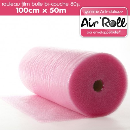 Rouleau de film bulle d'air ANTISTATIQUE 100cm x 50m