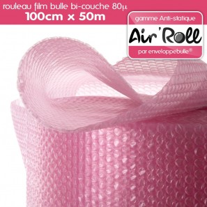 1 Rouleau de film bulle d/'air ANTISTATIQUE 100cm x 50m