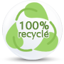 produit composé de 100% de matières recyclées
